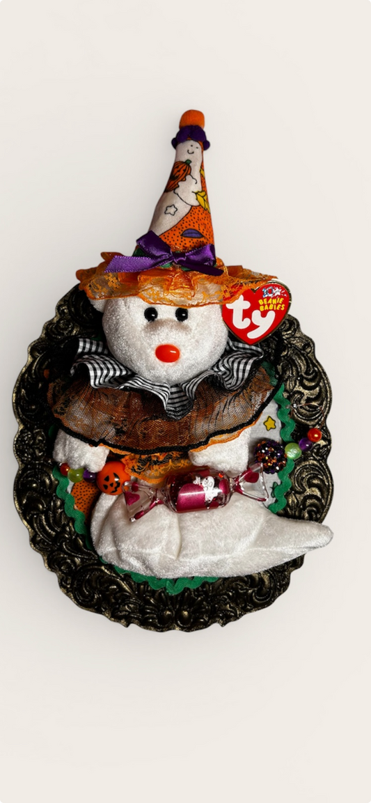 “Sweet Tooth Spirit” – Vintage Halloween Beanie Baby Wall Plaque